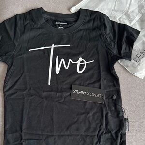 Lenox James TWO Black Short Sleeve Kids Tee NWT